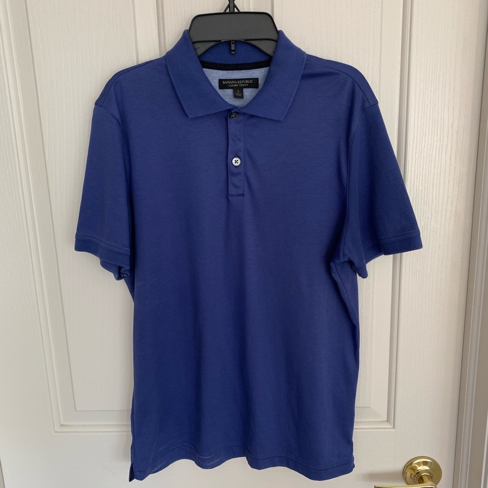 Banana Republic Luxury-Touch Polo, blue, size S